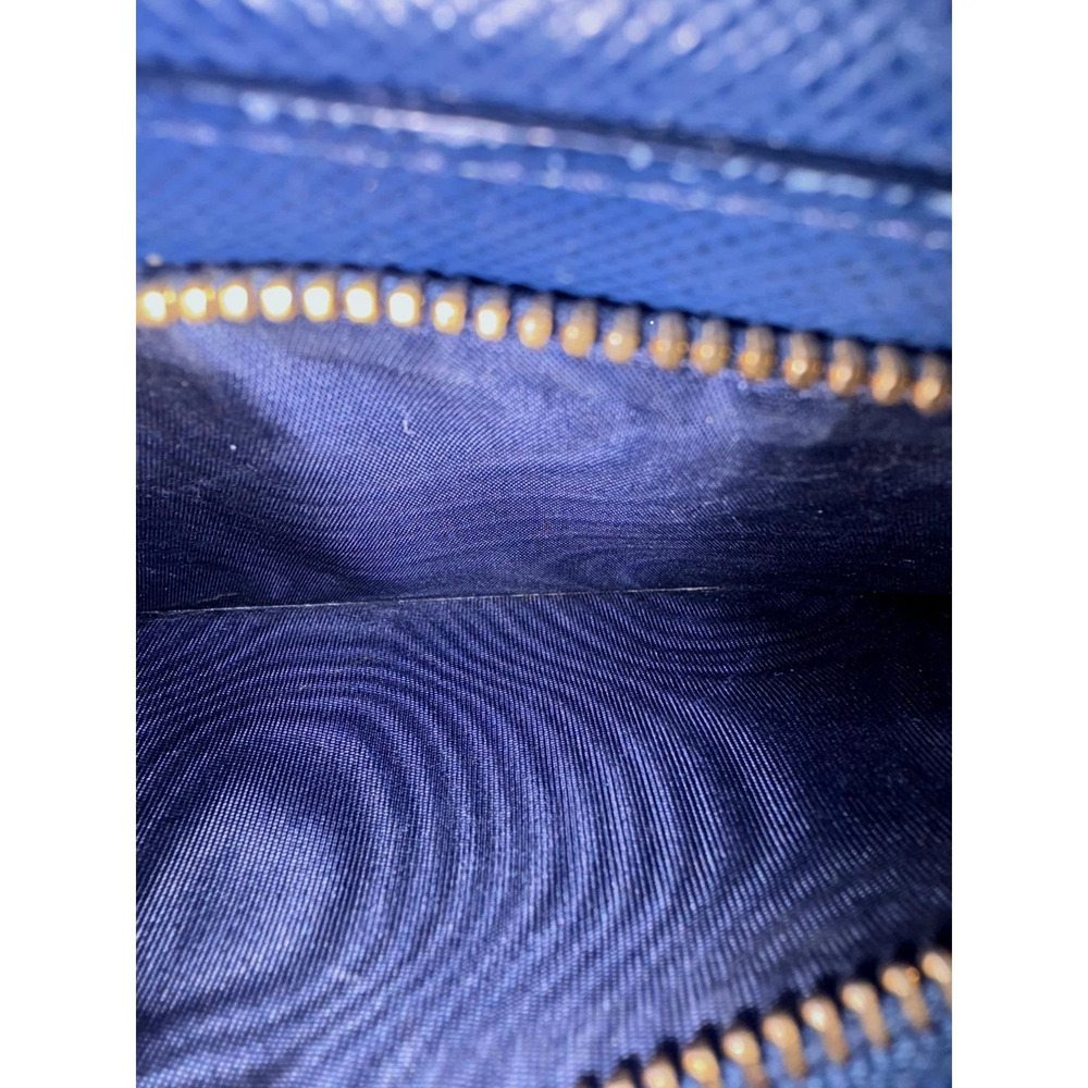 Prada Saffiano Leather Blue Wristlet Clutch - Picture 7 of 7